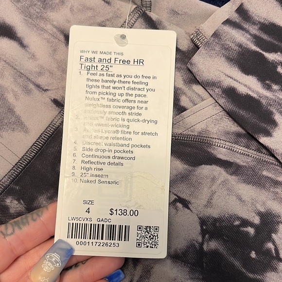 Lululemon fast and free tight 25 inch size 4 Brand new - Picture 3 of 5